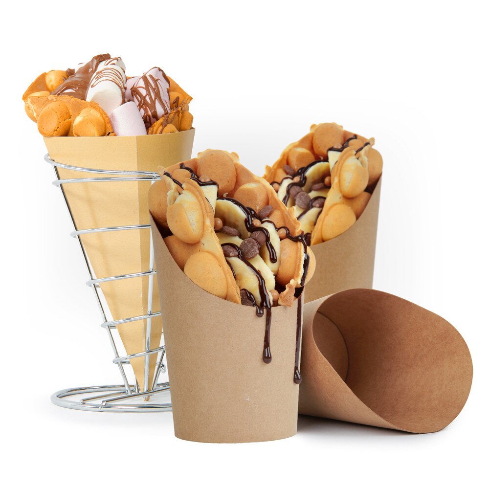 Kraft Cardboard Waffle Cups - 50 Pack